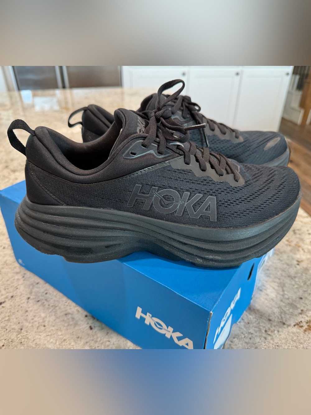 Hoka Bondi 8 Women's Black Athletic Running Shoes